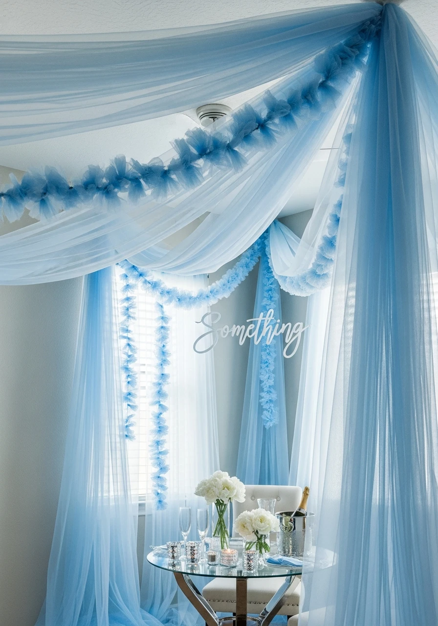 Blue Tulle Room Decor