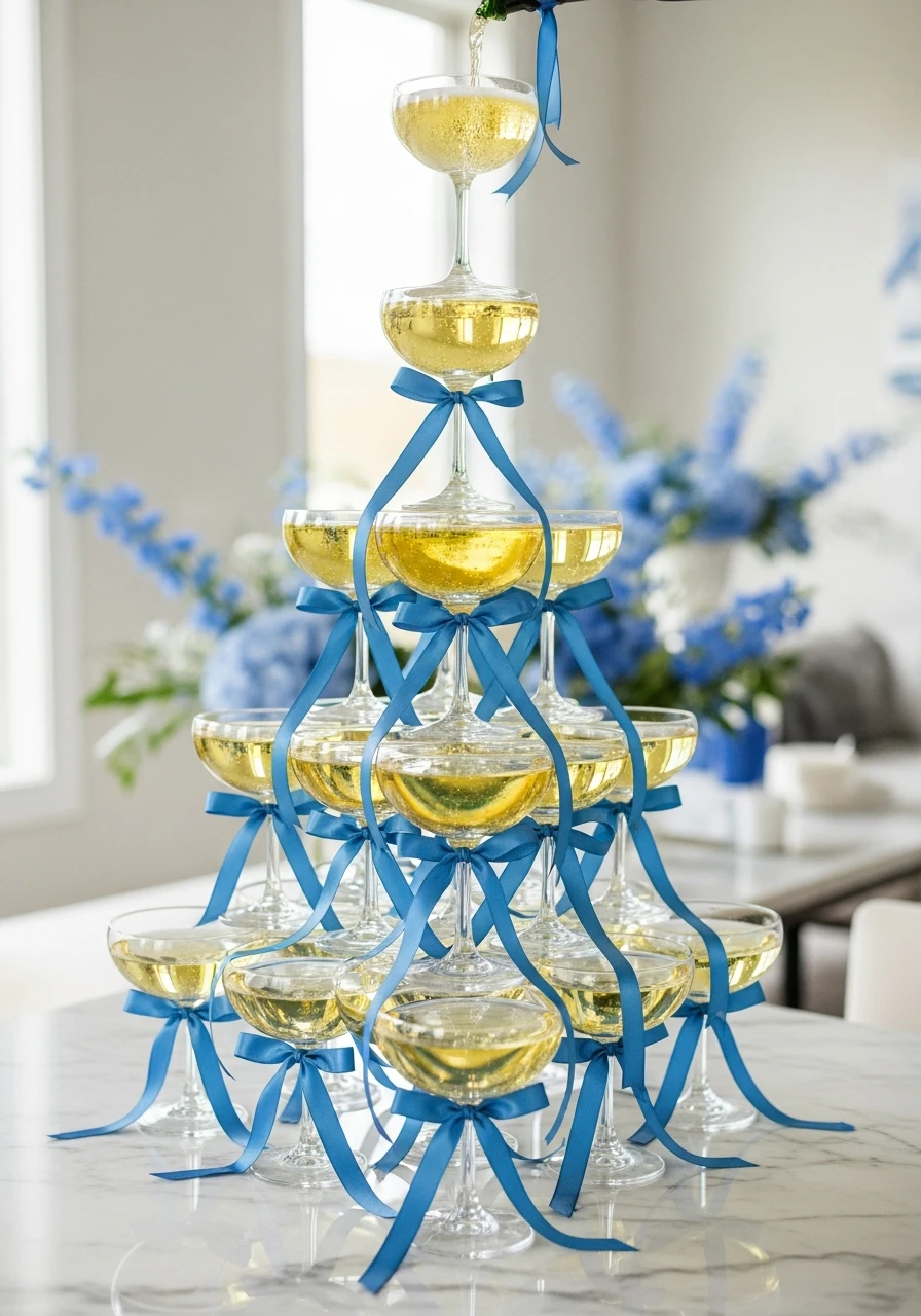 Blue Ribbon Champagne Tower