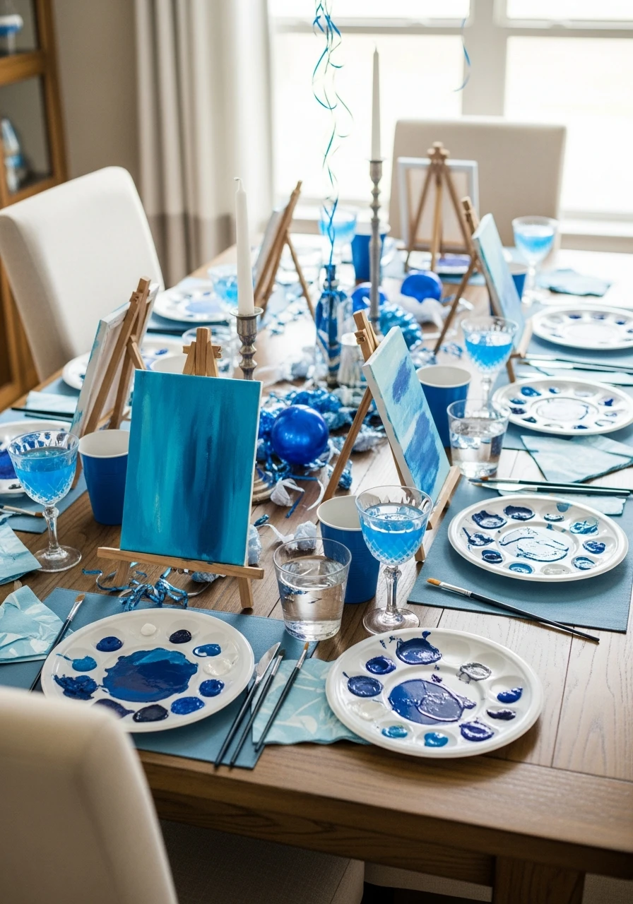 Blue Paint and Sip Night