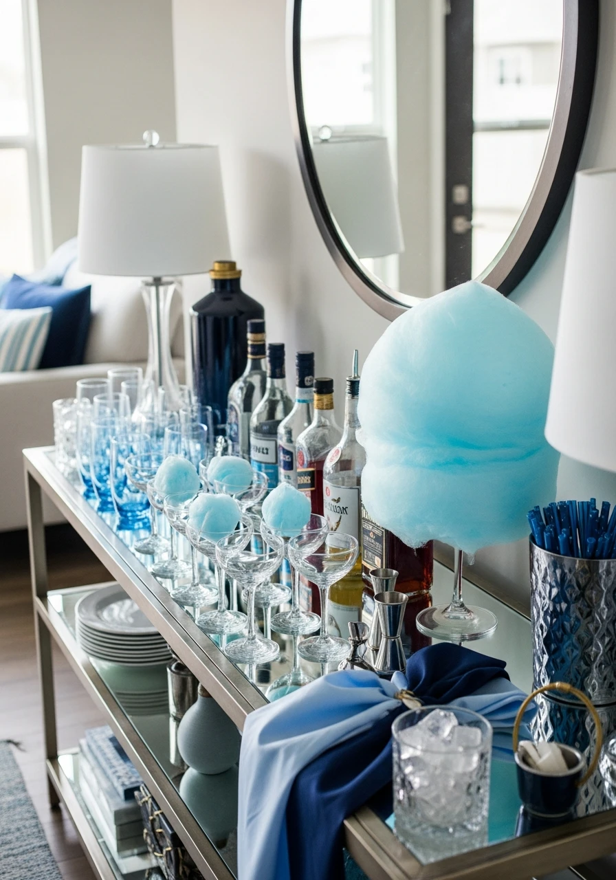 Blue Cotton Candy Drink Station