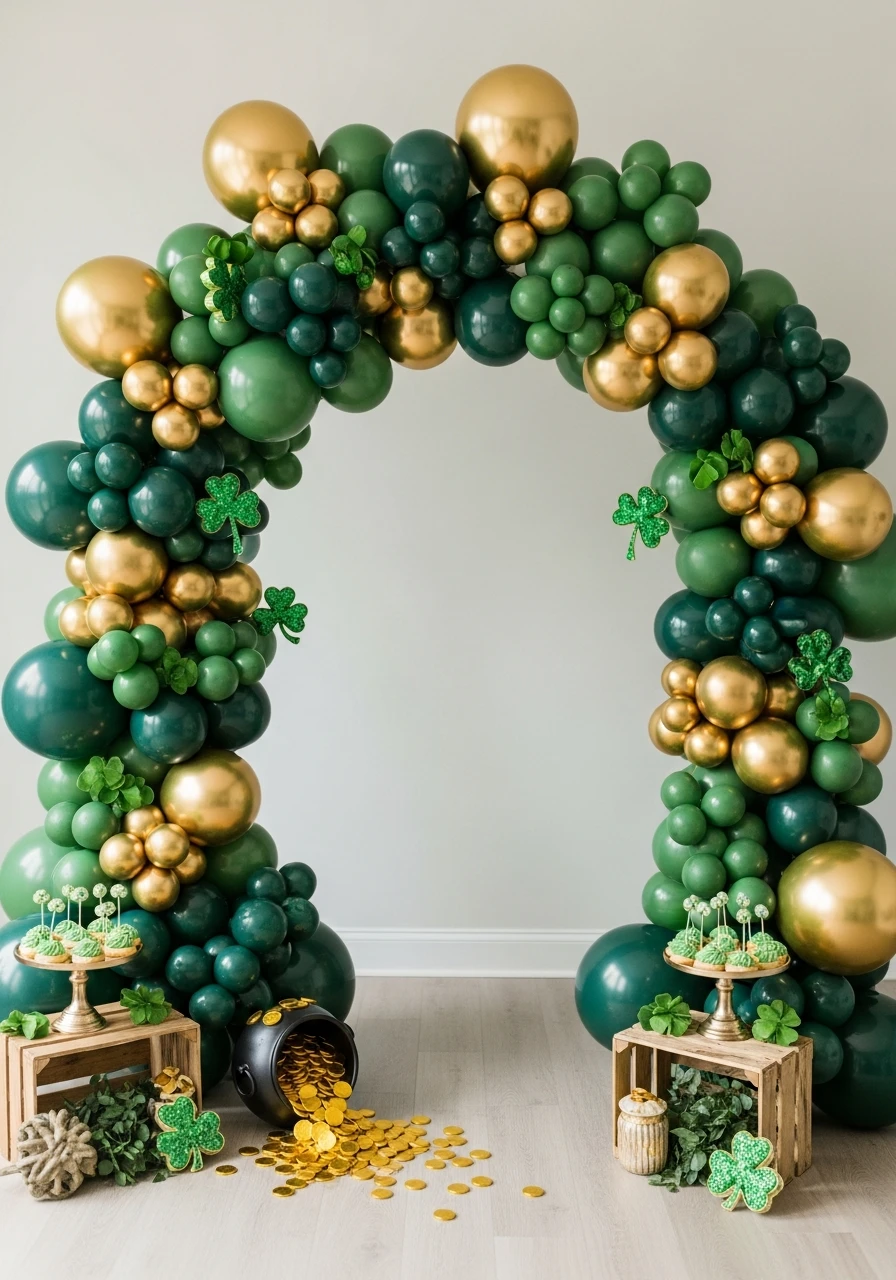 Entryway Balloon Arch - 50 St. Patrick’s Day Party Decor Ideas for the Best Bash