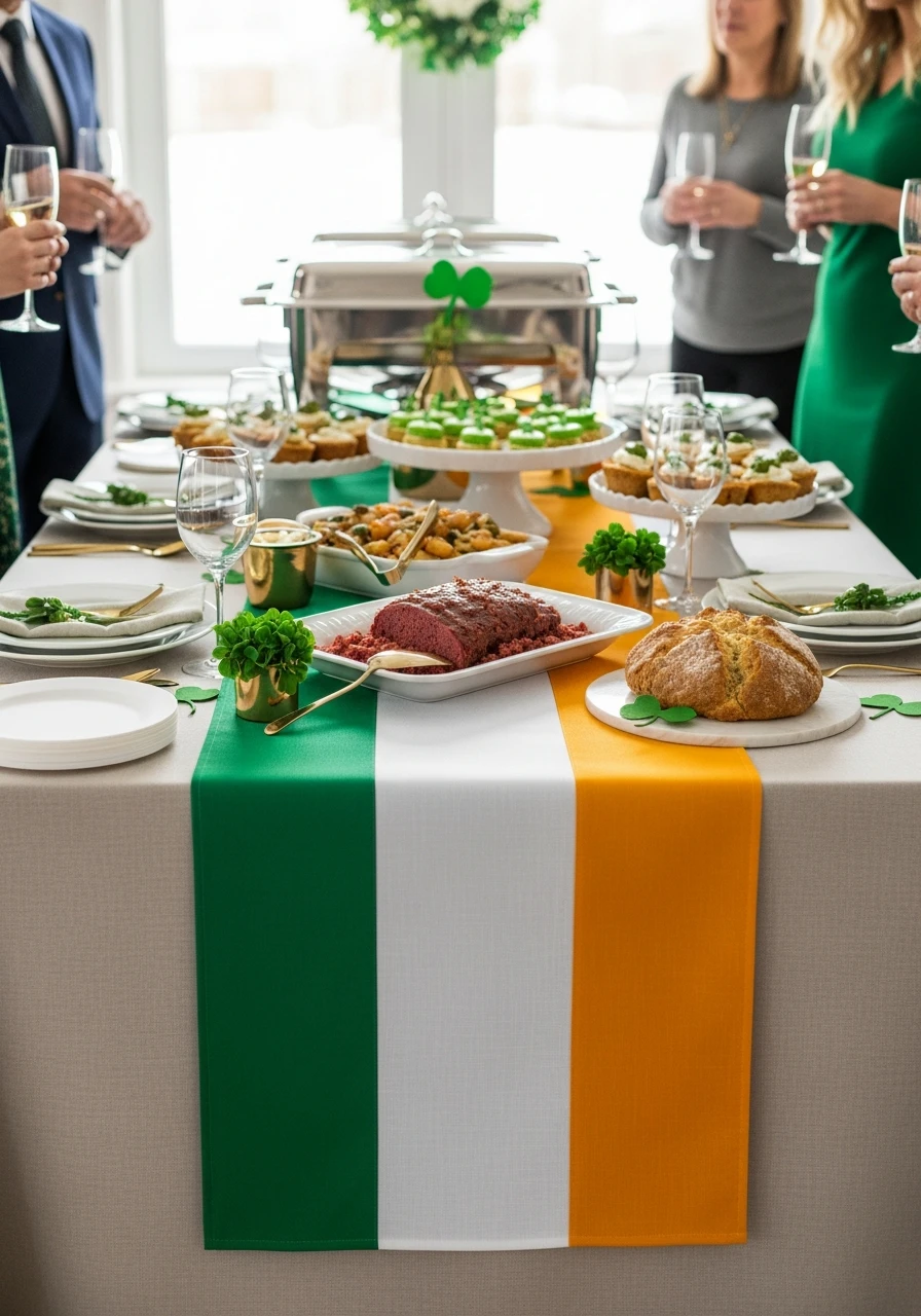Tricolor Table Runner - 50 St. Patrick’s Day Party Decor Ideas for the Best Bash