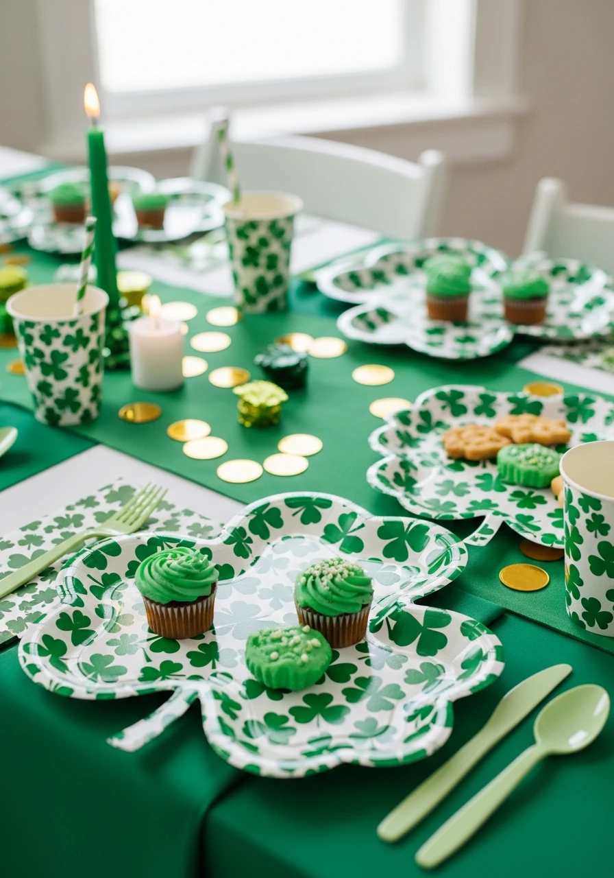 Themed Disposable Plates - 50 St. Patrick’s Day Party Decor Ideas for the Best Bash
