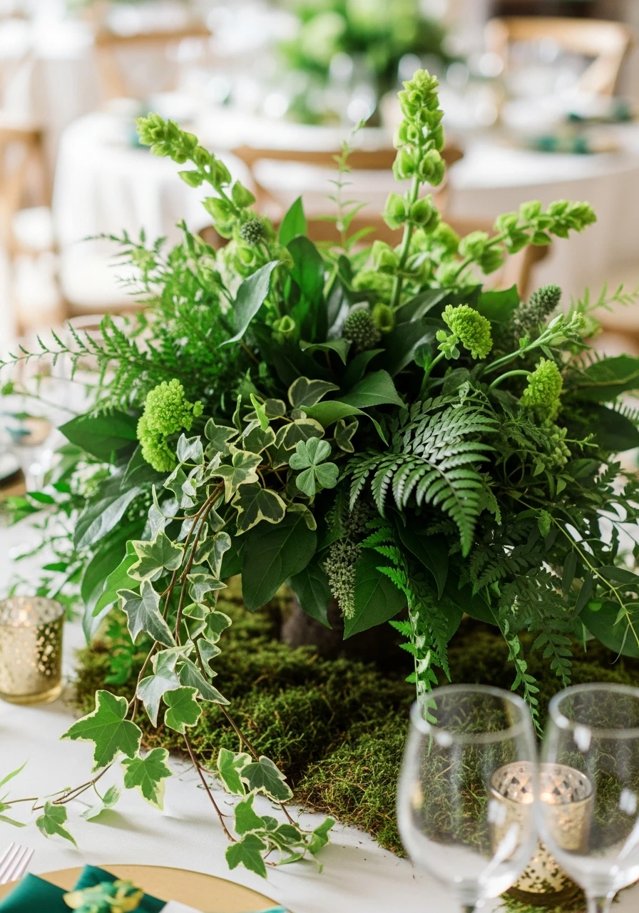 Fresh Greenery Centerpieces - 50 St. Patrick’s Day Party Decor Ideas for the Best Bash