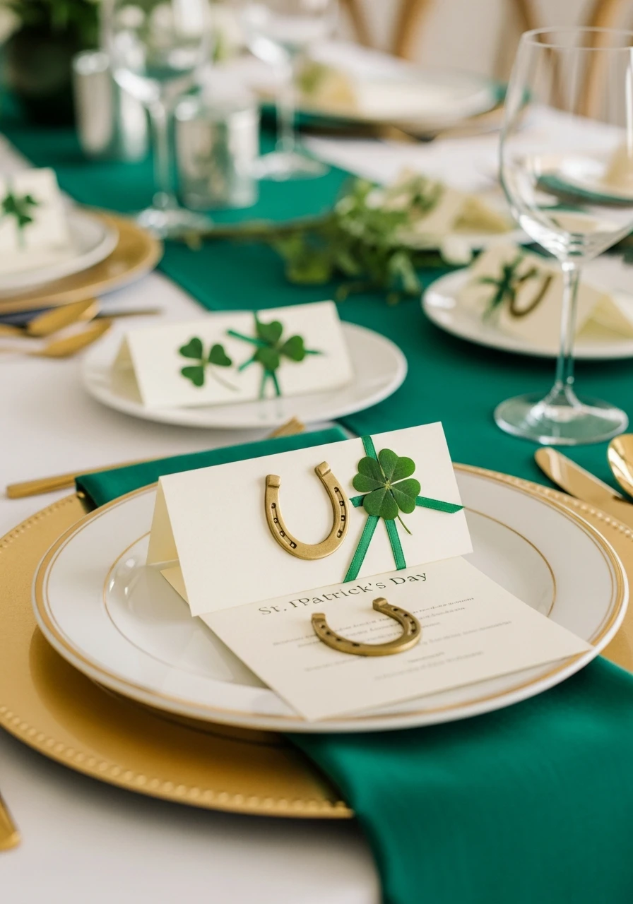 Lucky Symbol Place Cards - 50 St. Patrick’s Day Party Decor Ideas for the Best Bash
