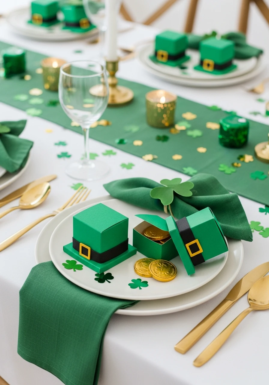 Mini Hat Treat Boxes - 50 St. Patrick’s Day Party Decor Ideas for the Best Bash