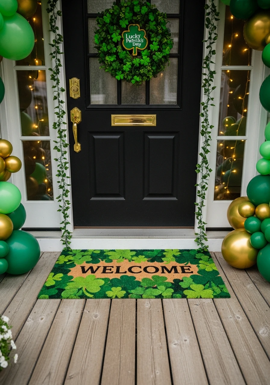 Themed Welcome Doormat - 50 St. Patrick’s Day Party Decor Ideas for the Best Bash