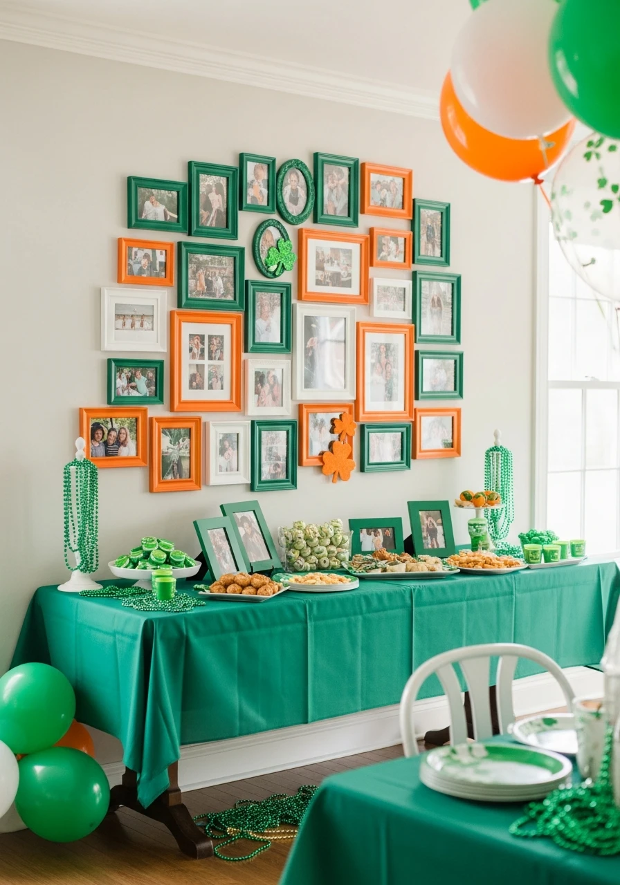 Tricolor Photo Wall - 50 St. Patrick’s Day Party Decor Ideas for the Best Bash