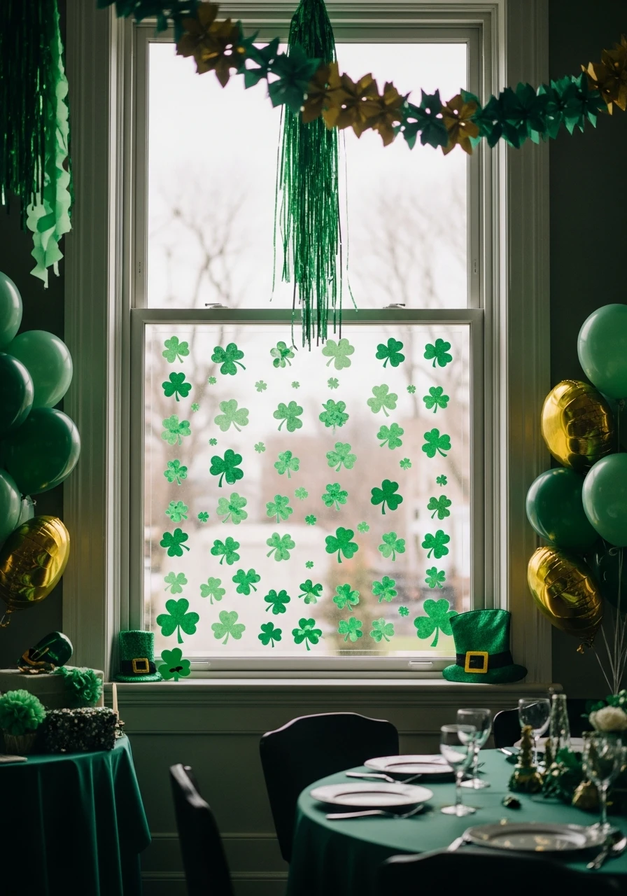 Reusable Window Clings - 50 St. Patrick’s Day Party Decor Ideas for the Best Bash
