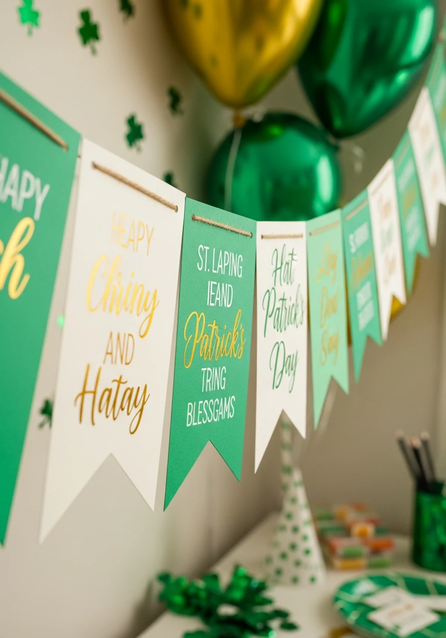 Quote Banner Garland - 50 St. Patrick’s Day Party Decor Ideas for the Best Bash
