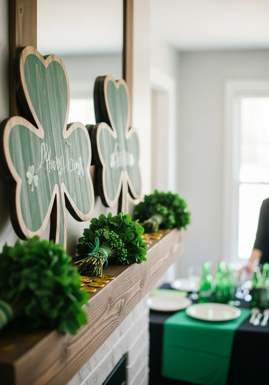 Wood Shamrock Signs - 50 St. Patrick’s Day Party Decor Ideas for the Best Bash