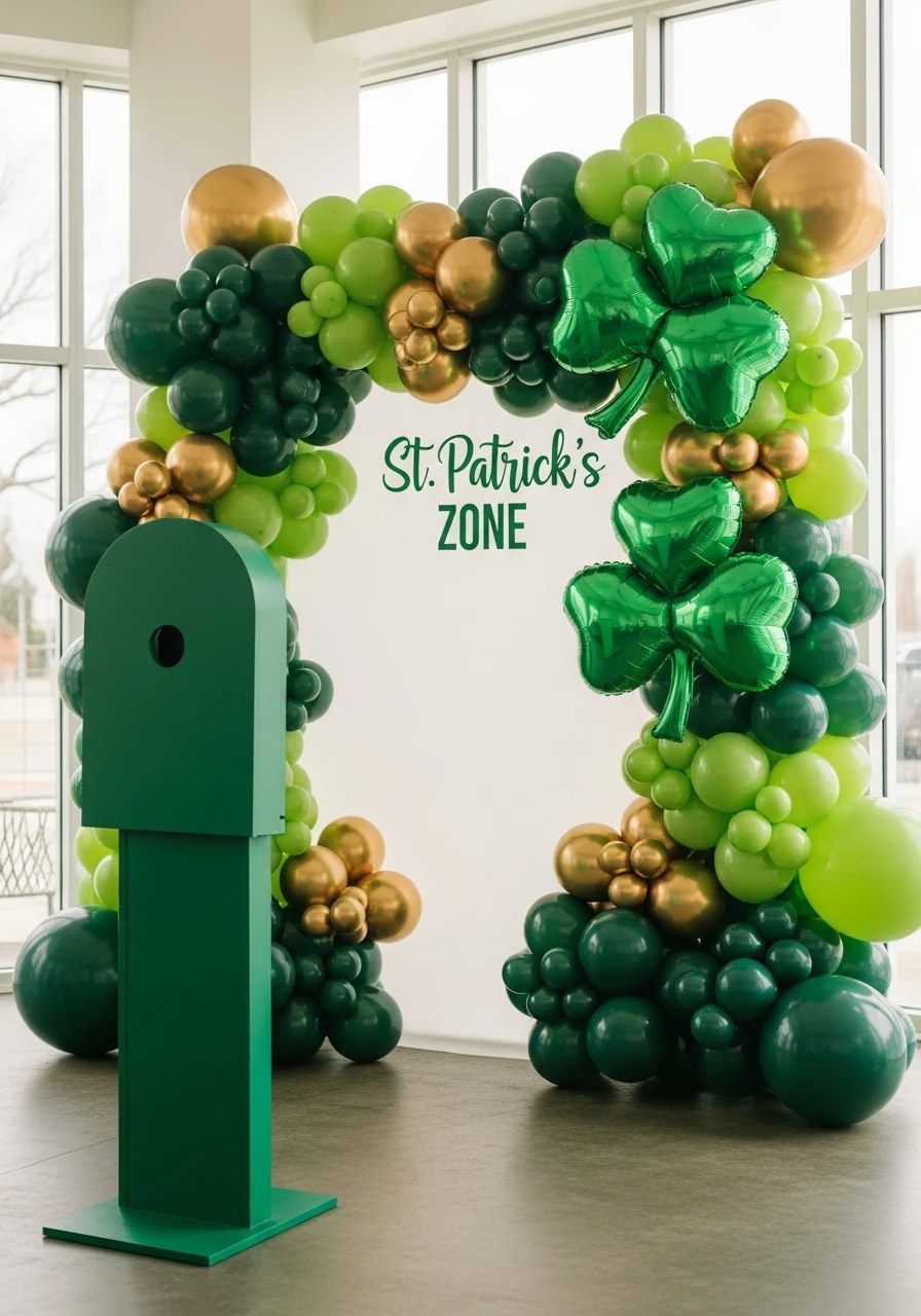 Balloon Photo Booth Zone - 50 St. Patrick’s Day Party Decor Ideas for the Best Bash