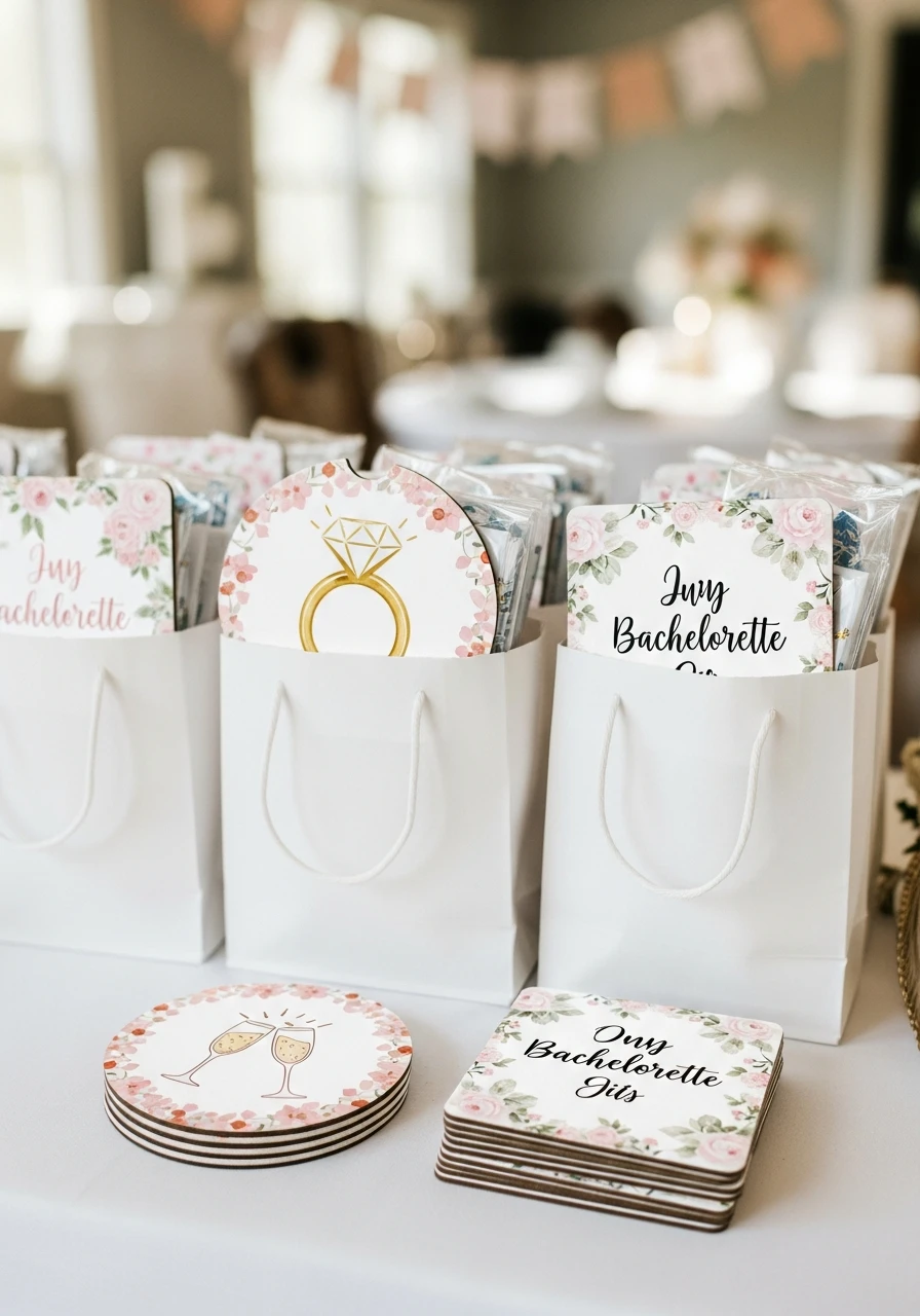 Custom Coaster Set - 50 Bachelorette Goody Bag Ideas Your Crew Will Love!