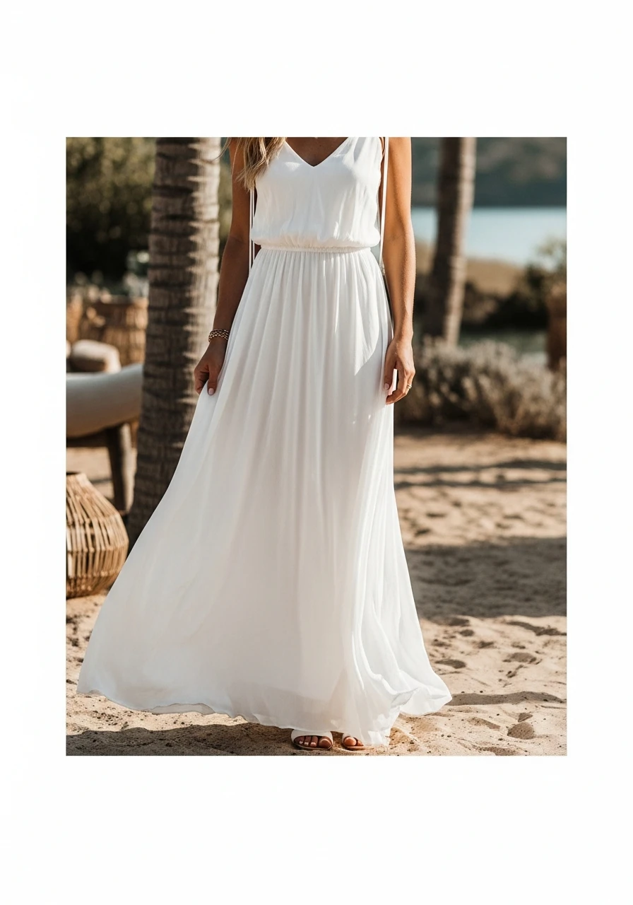 White Flowy Maxi Dress