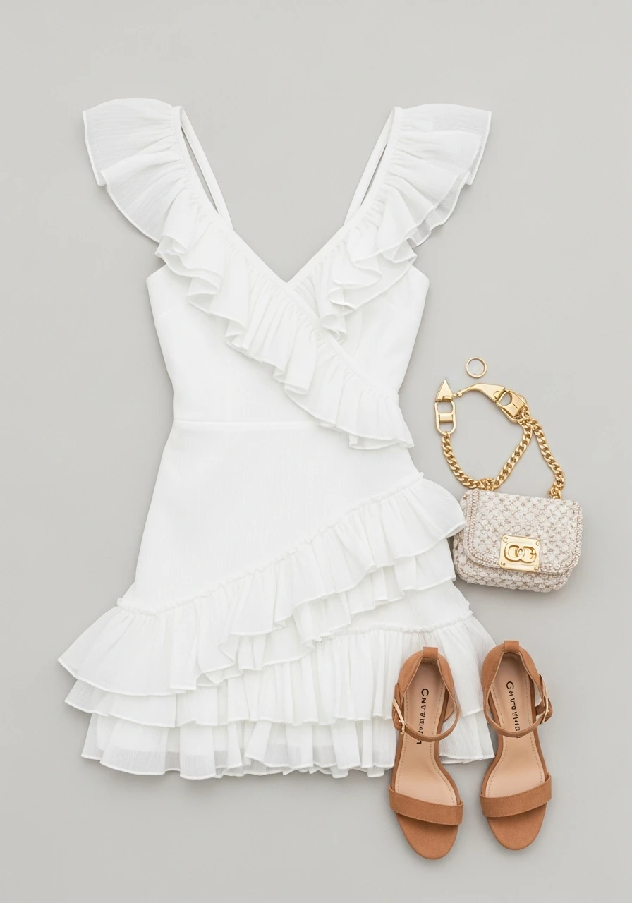 White Ruffle Dress