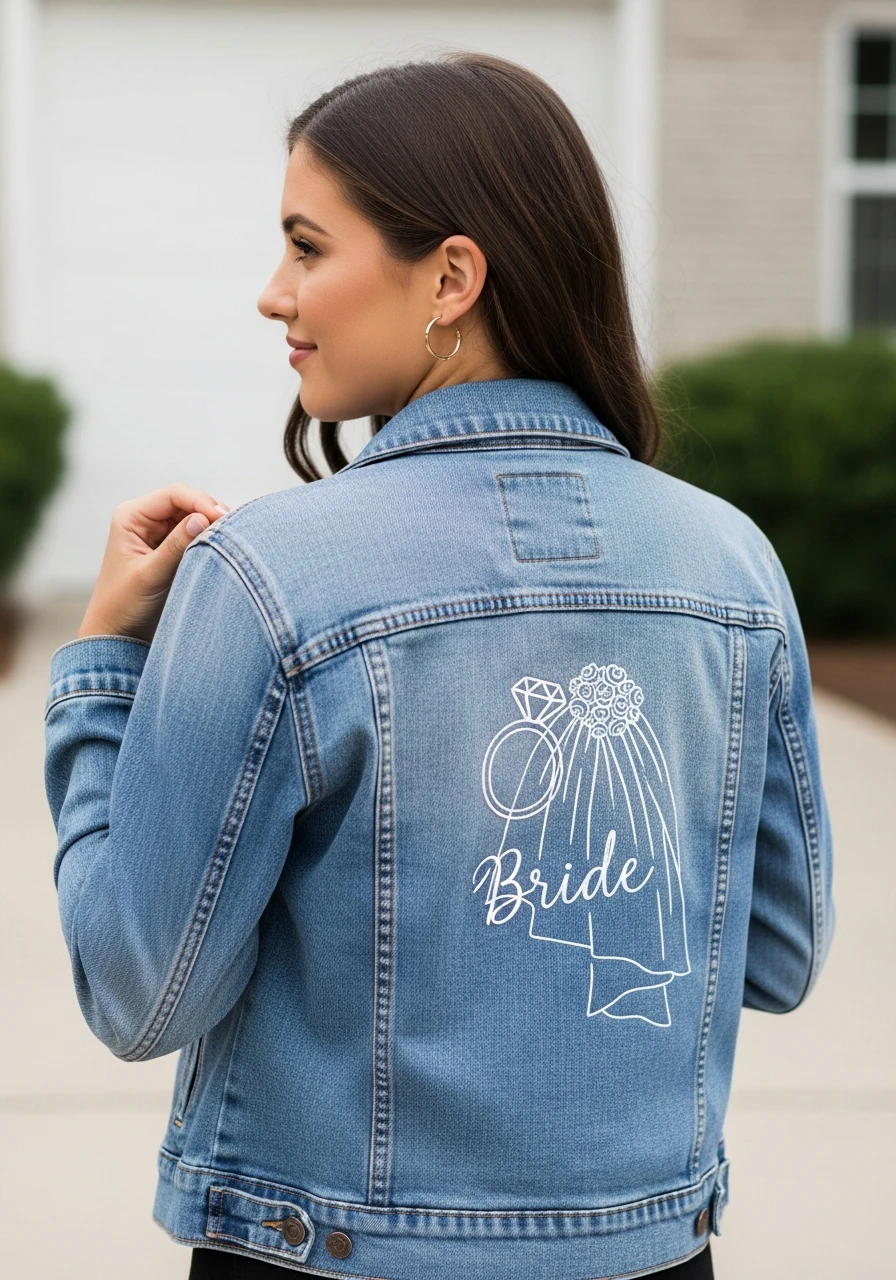 Denim Jacket with 'Bride' Detail