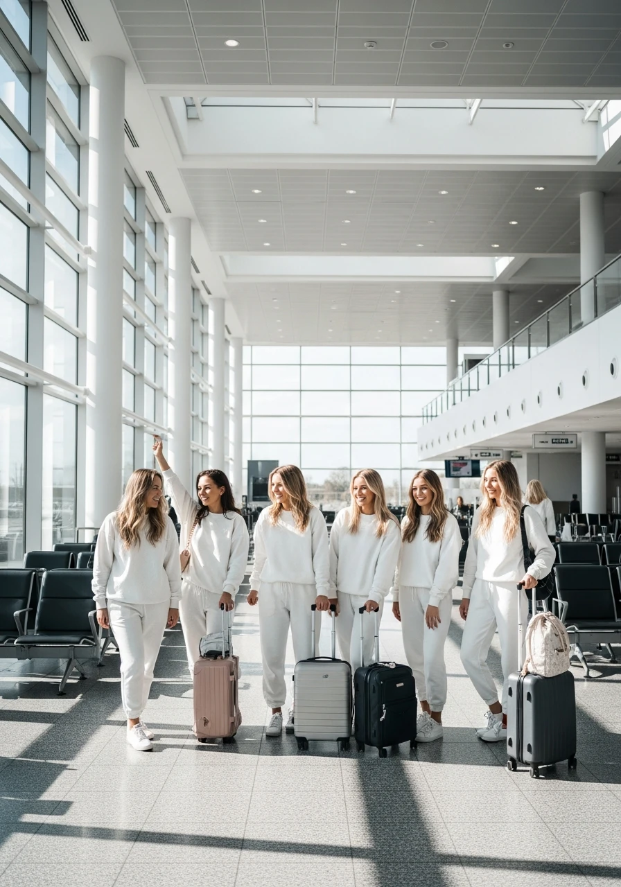 All White Athleisure Airport Looks