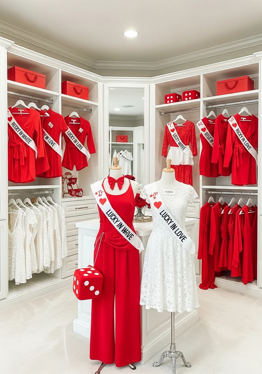 Red and White Lucky in Love Theme