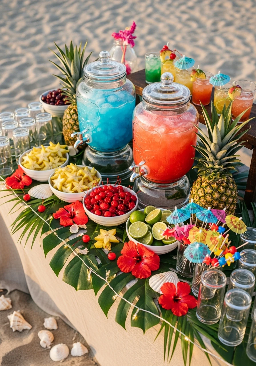 Signature Drink Station - 50 Best Beach Party Ideas for an Epic Celebration
