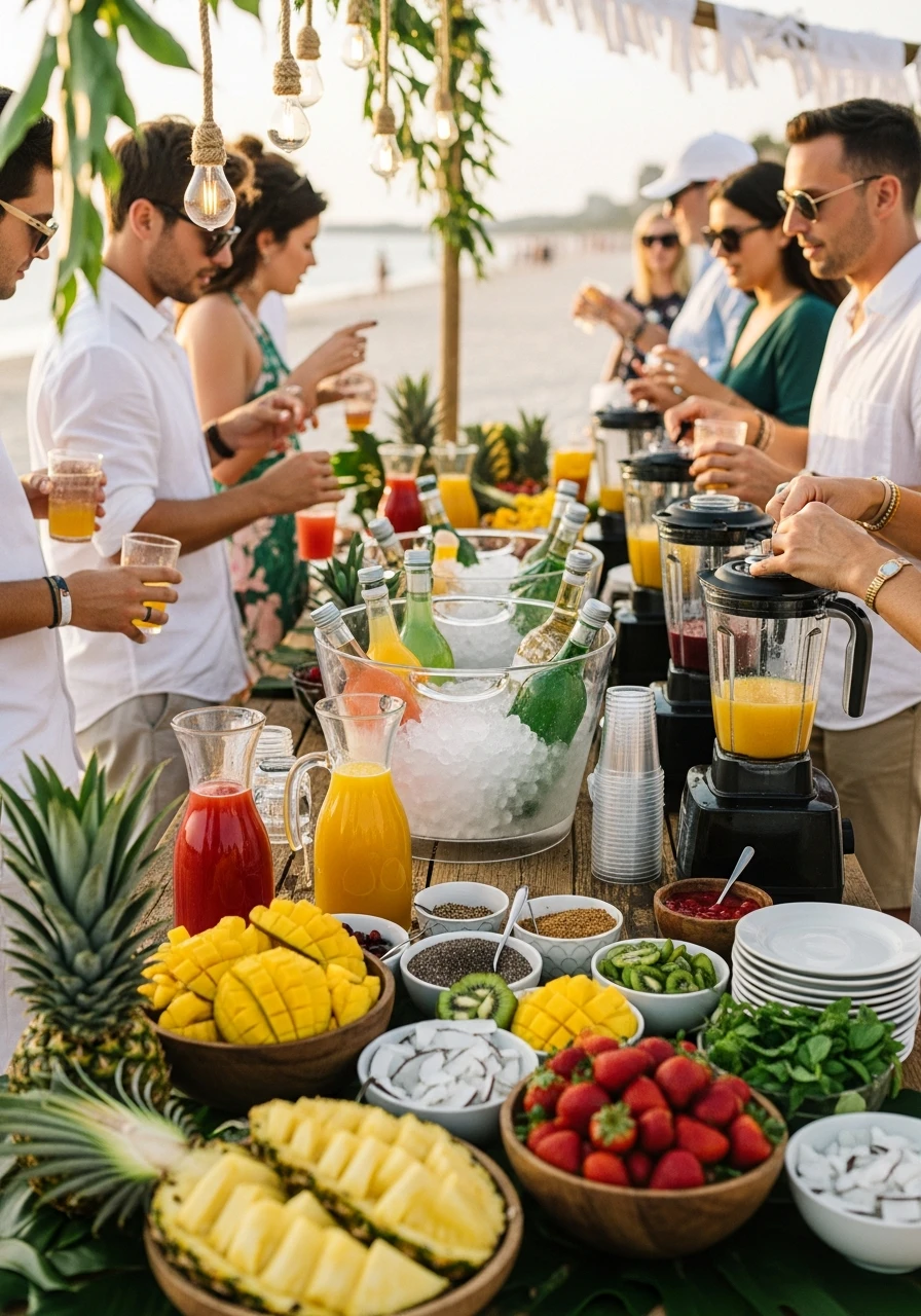 DIY Smoothie Bar - 50 Best Beach Party Ideas for an Epic Celebration