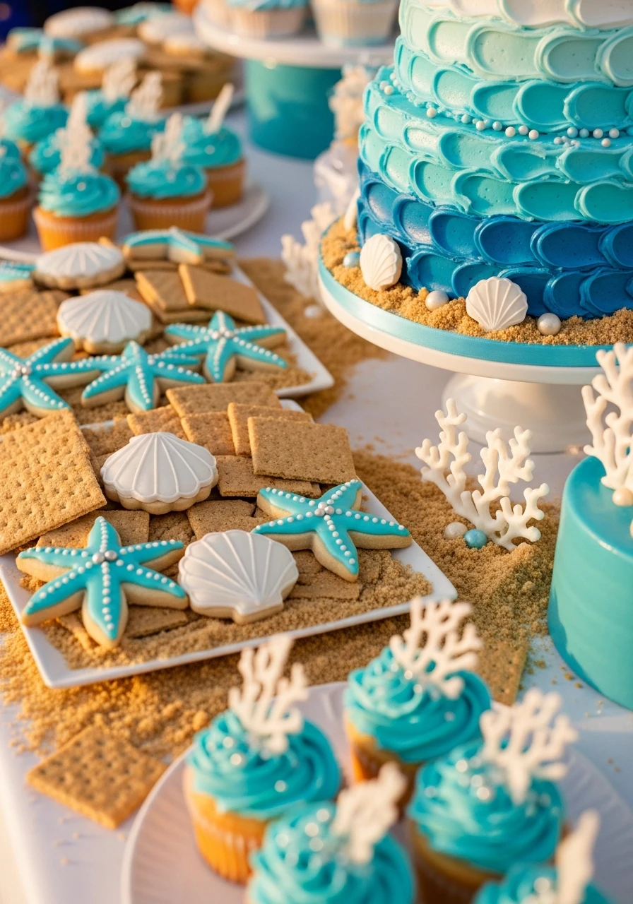 Ocean-Themed Dessert Table - 50 Best Beach Party Ideas for an Epic Celebration