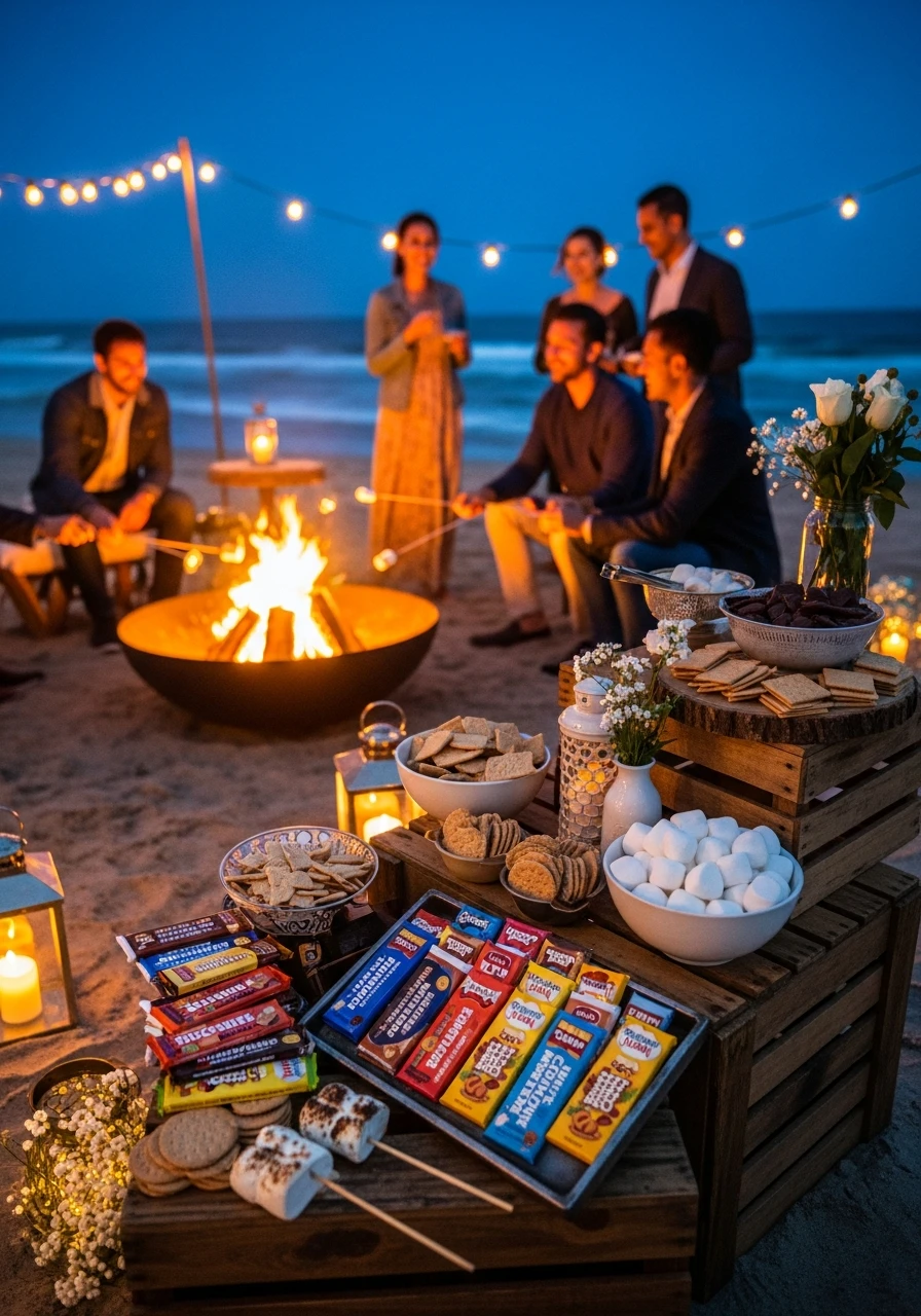 Bonfire and S’mores Bar - 50 Best Beach Party Ideas for an Epic Celebration