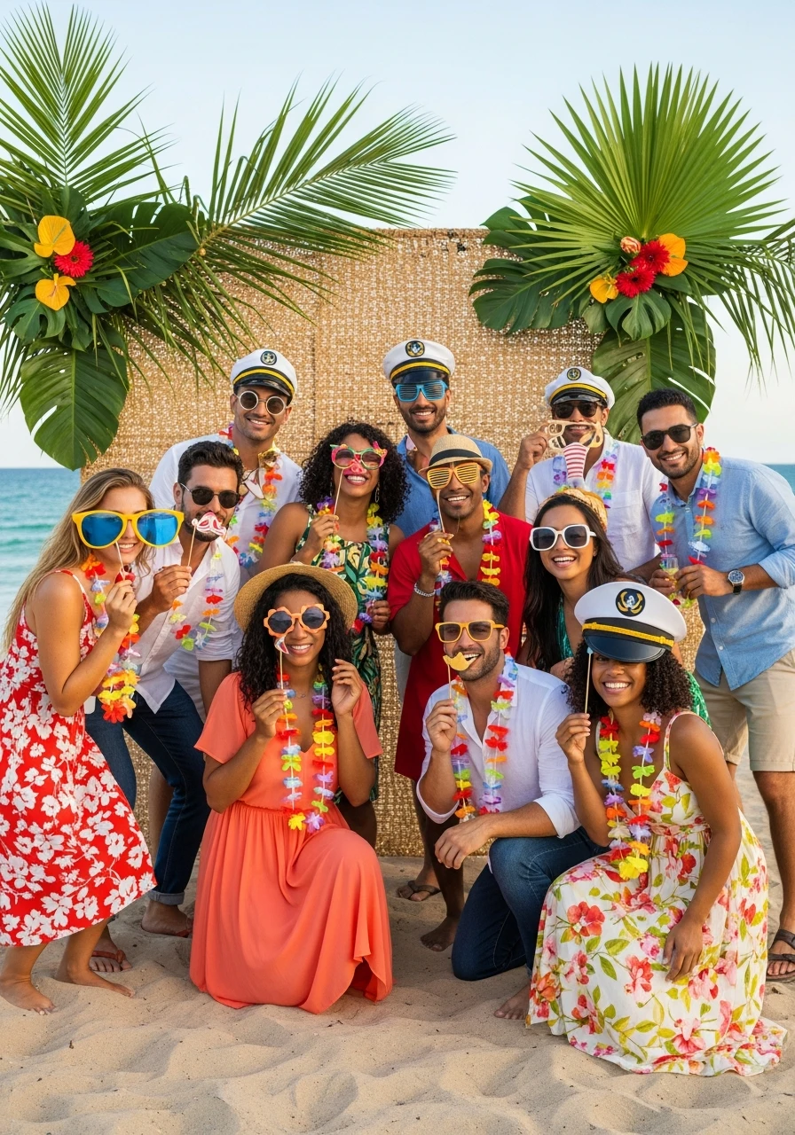 Fun Beach Photo Booth - 50 Best Beach Party Ideas for an Epic Celebration