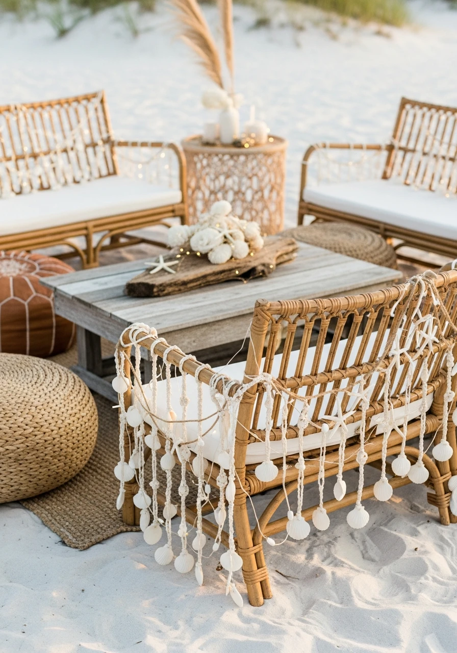 Seashell Garlands - 50 Best Beach Party Ideas for an Epic Celebration