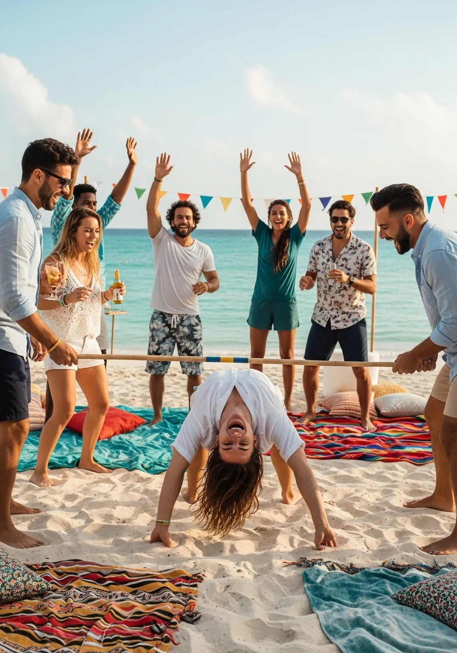 Fun Limbo Competition - 50 Best Beach Party Ideas for an Epic Celebration