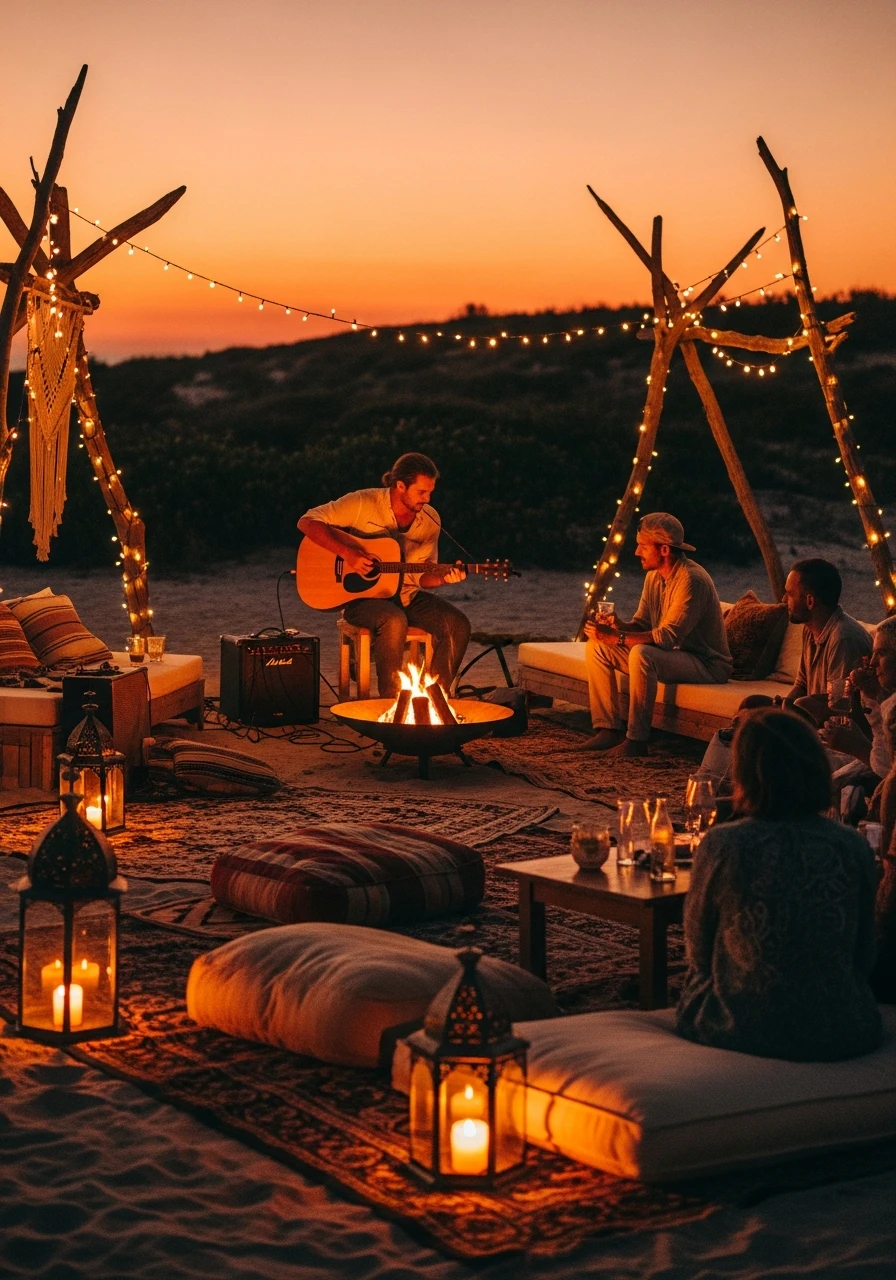 Live Acoustic Music - 50 Best Beach Party Ideas for an Epic Celebration