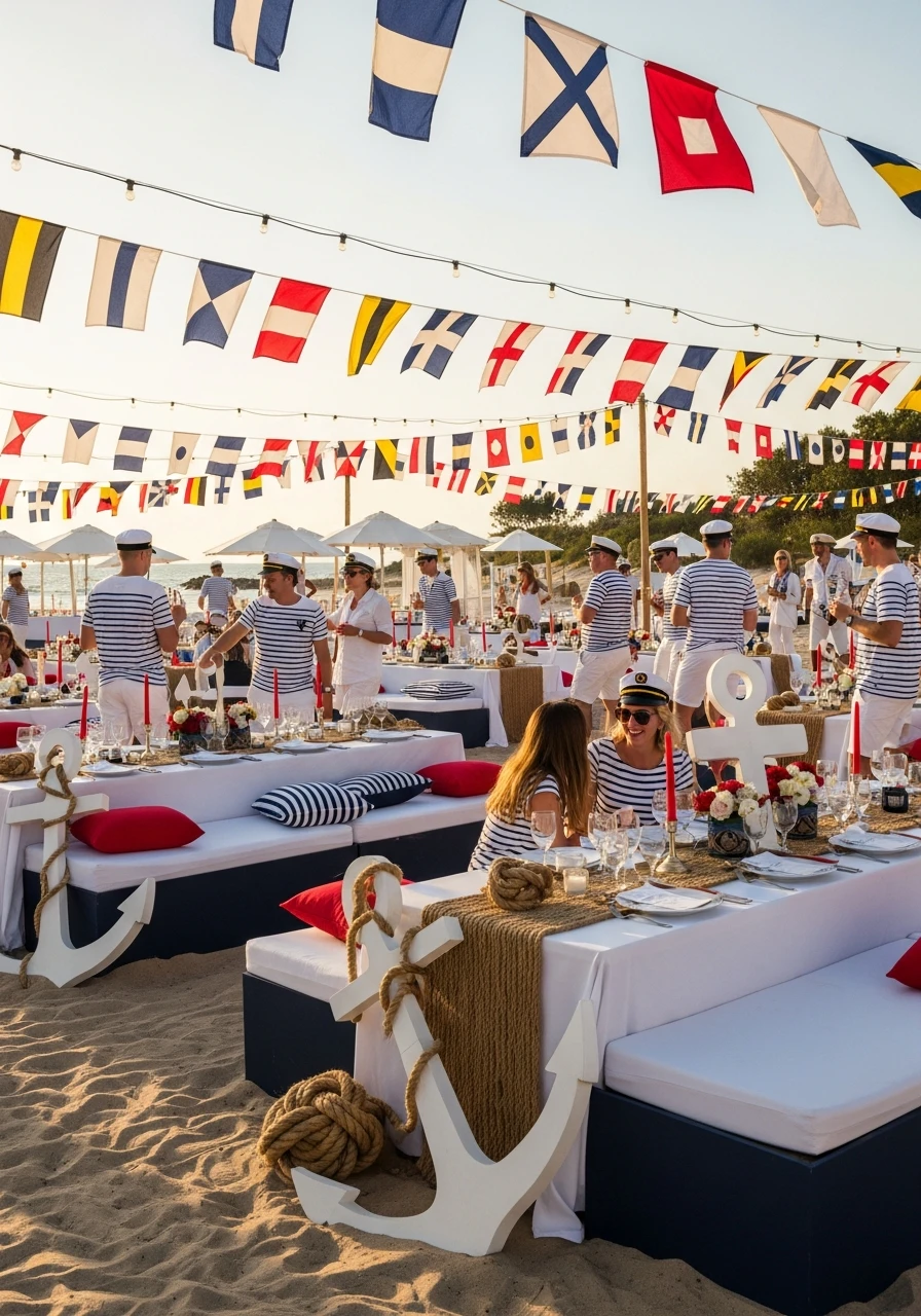 Classic Nautical Theme - 50 Best Beach Party Ideas for an Epic Celebration