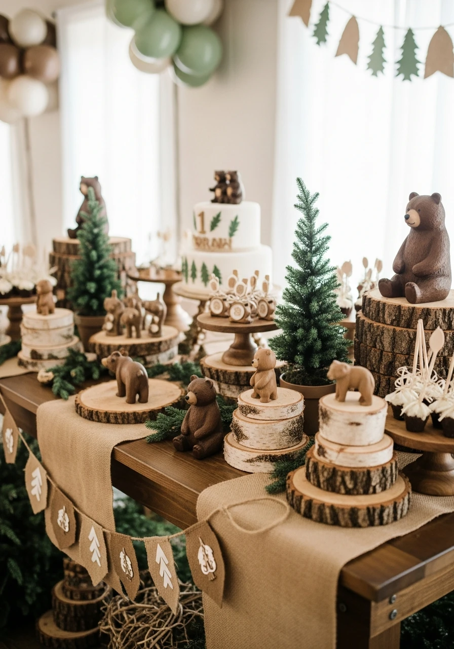 Woodland Bear Birthday - 50 Best Boy First Birthday Party Ideas