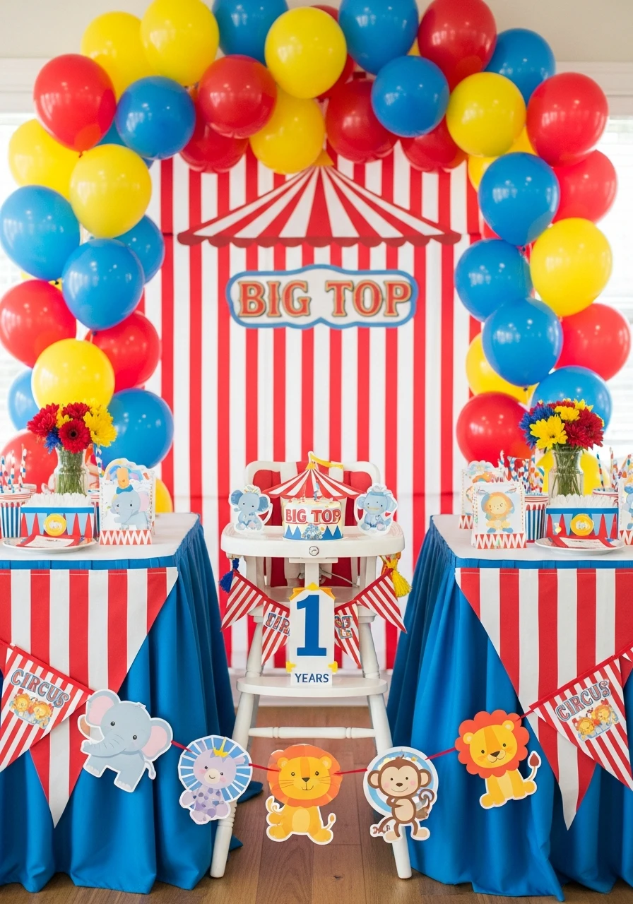 Circus Big Top Party - 50 Best Boy First Birthday Party Ideas
