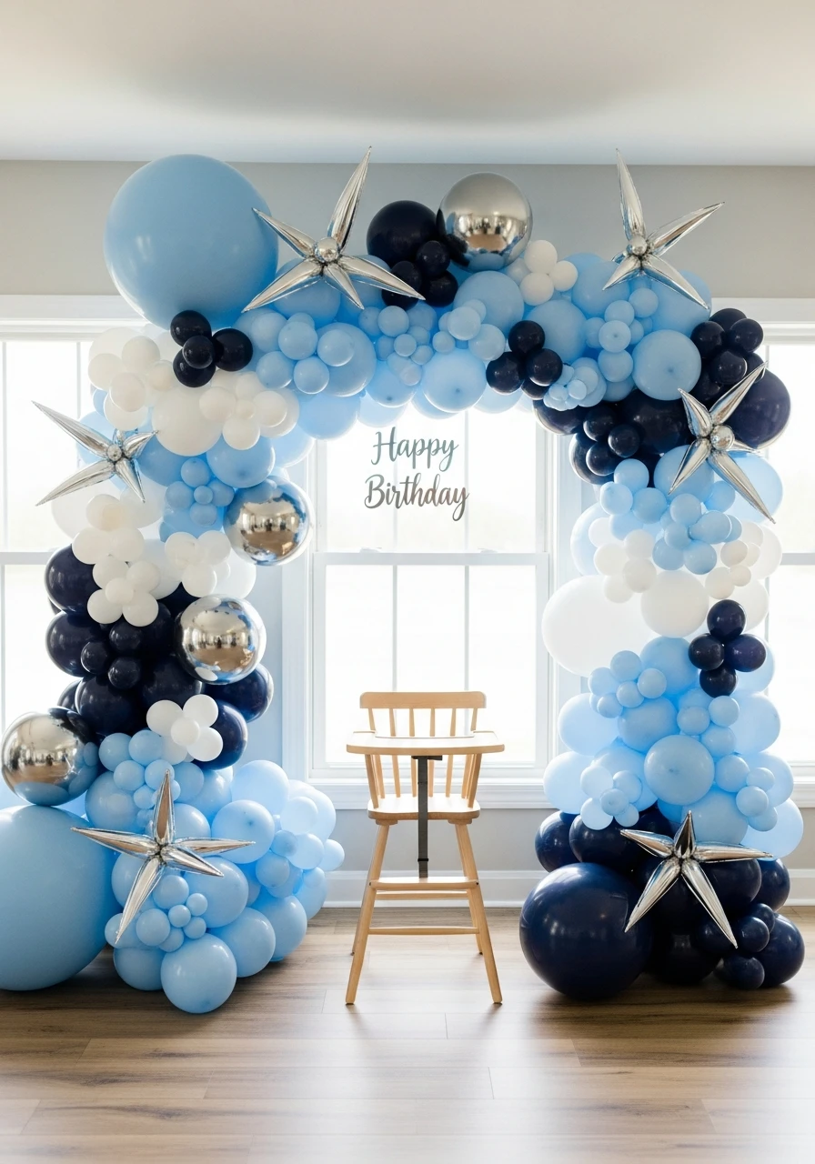 Balloon Themed Decor - 50 Best Boy First Birthday Party Ideas