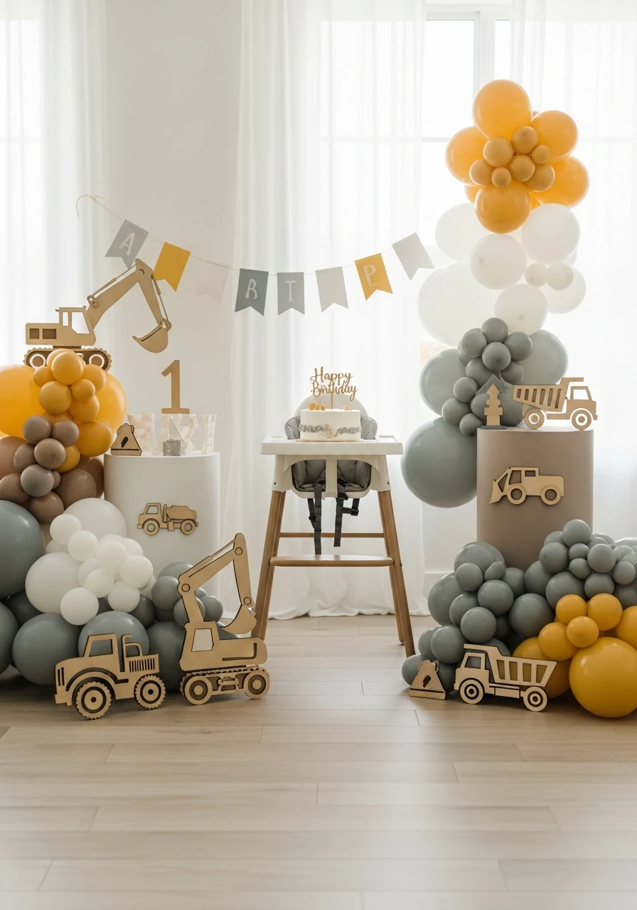 Construction Minimal Birthday - 50 Best Boy First Birthday Party Ideas
