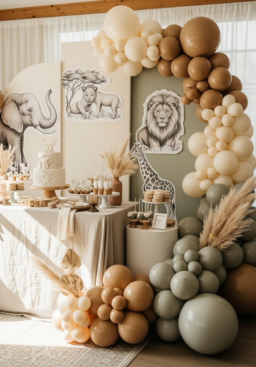 Animal Safari Neutral - 50 Best Boy First Birthday Party Ideas