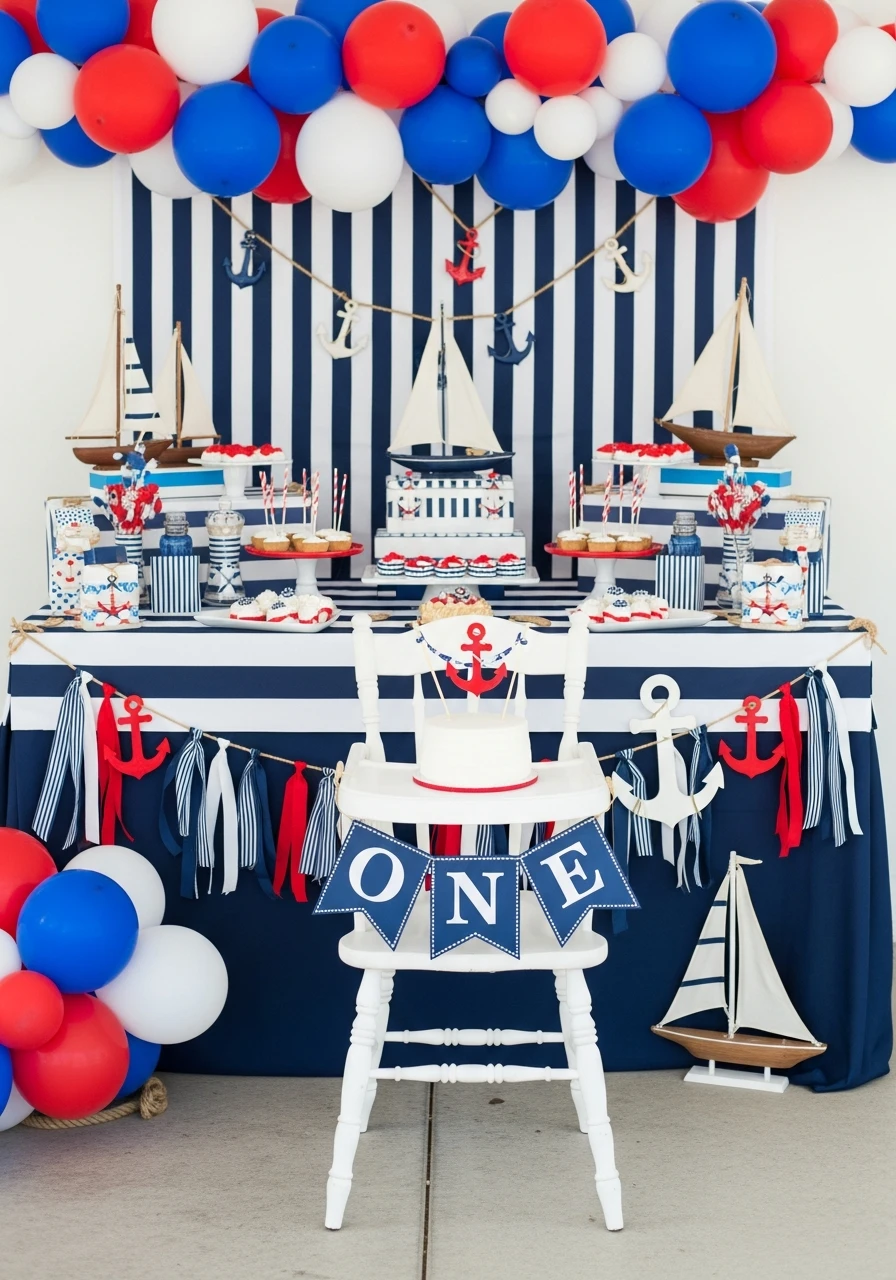 Nautical Sailor Birthday - 50 Best Boy First Birthday Party Ideas