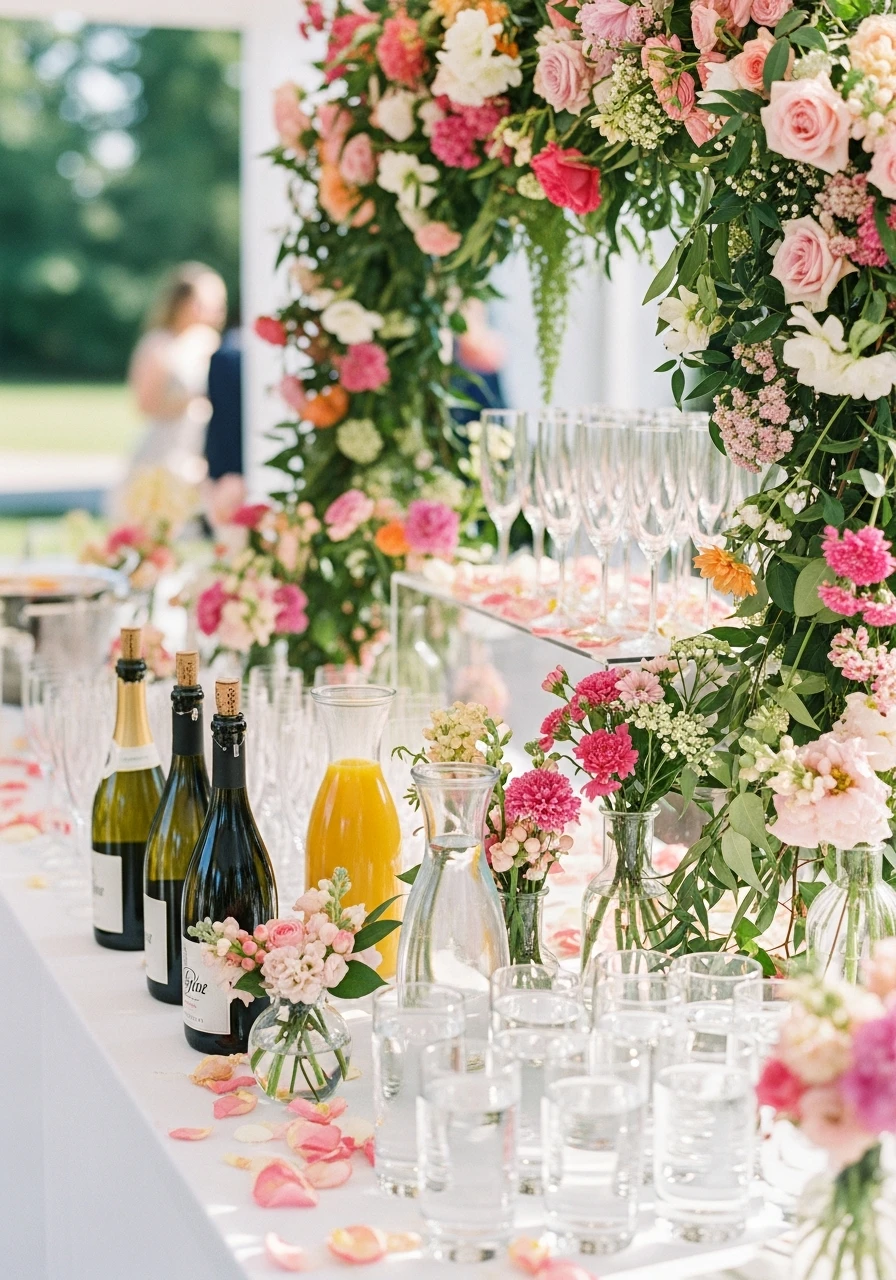 Bubbly Floral Bar - Floral Graduation Party Ideas: Celebrate with Blooms!