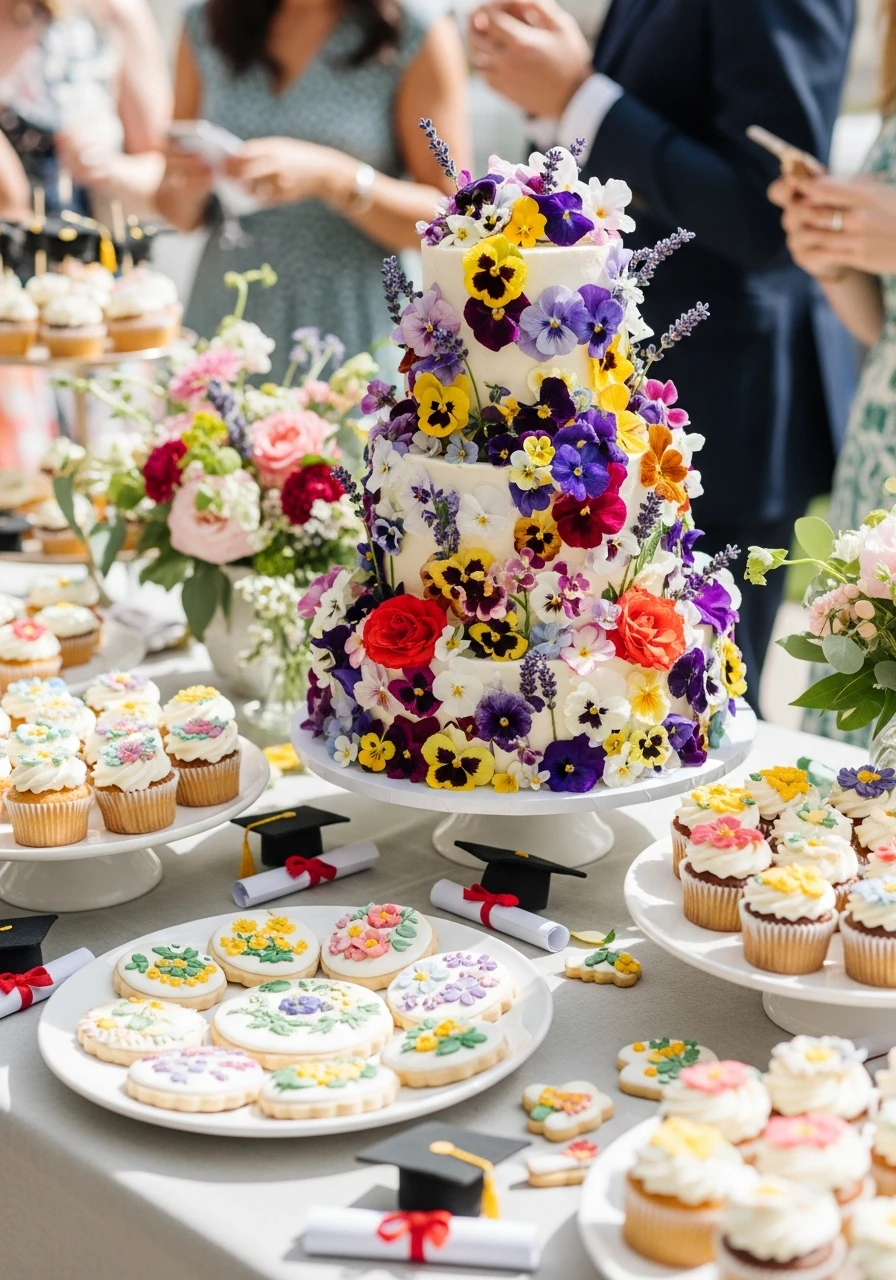 Edible Flower Sweets - Floral Graduation Party Ideas: Celebrate with Blooms!