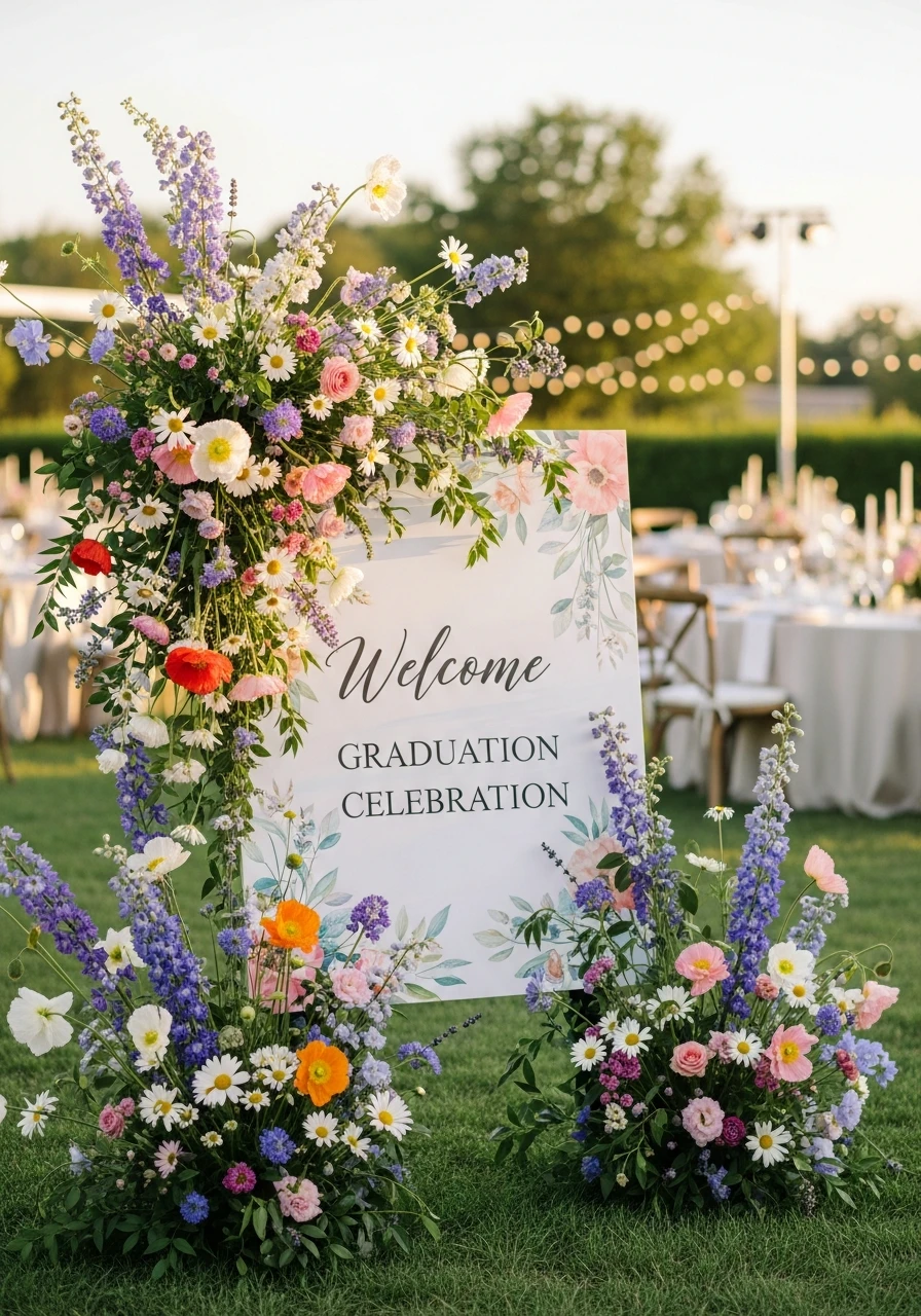 Wildflower Welcome Here - Floral Graduation Party Ideas: Celebrate with Blooms!