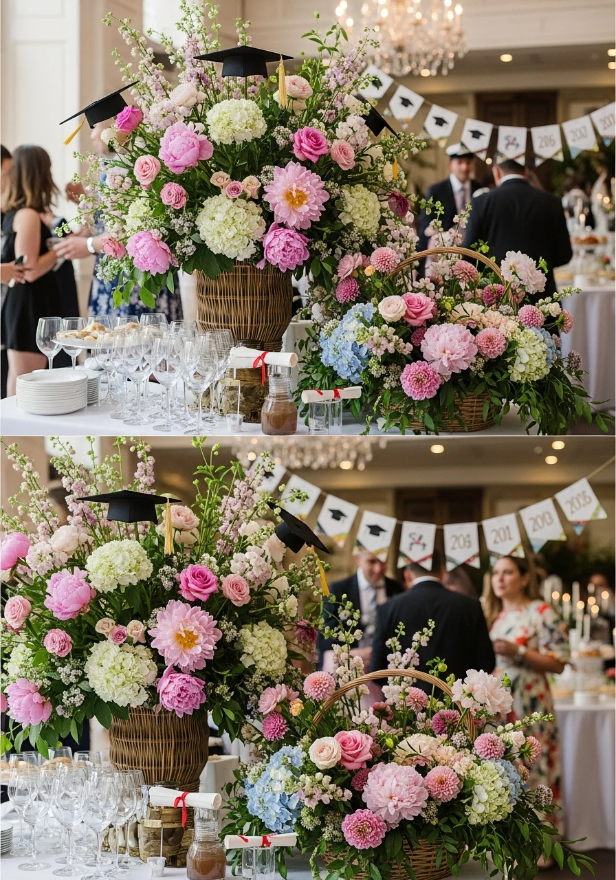 Baskets of Blooms - Floral Graduation Party Ideas: Celebrate with Blooms!