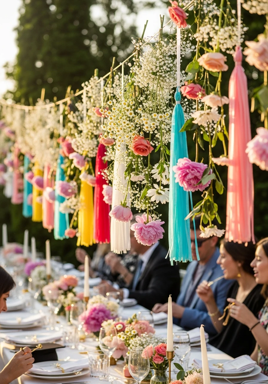 Tassel and Flower Strings - Floral Graduation Party Ideas: Celebrate with Blooms!