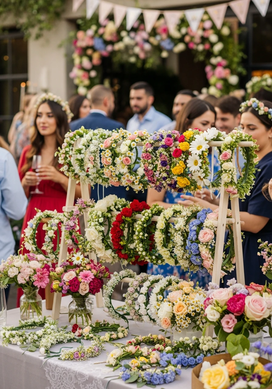 Pre-Made Crown Station - Floral Graduation Party Ideas: Celebrate with Blooms!