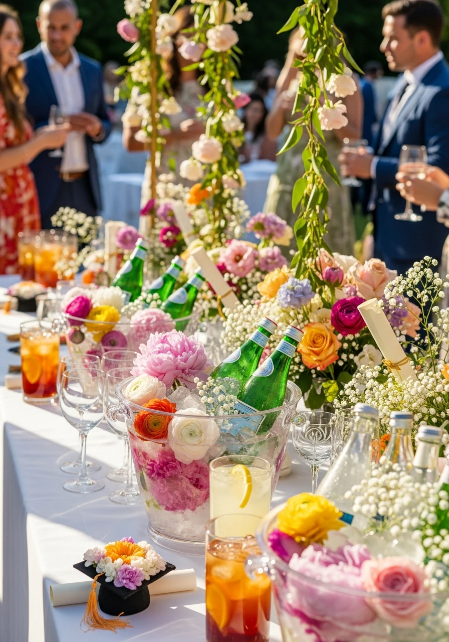 Flower-Infused Ice - Floral Graduation Party Ideas: Celebrate with Blooms!