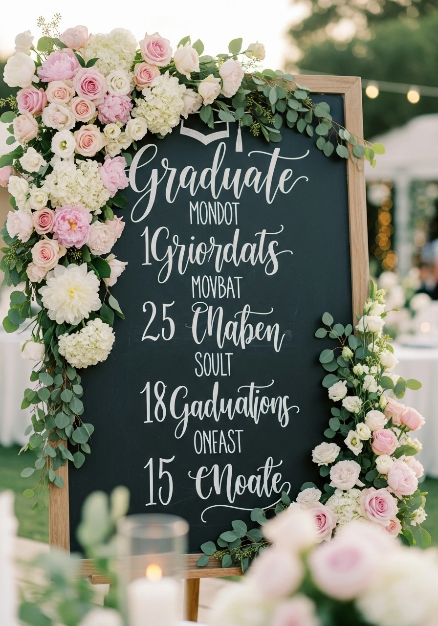 Milestone Chalkboard Blooms - Floral Graduation Party Ideas: Celebrate with Blooms!