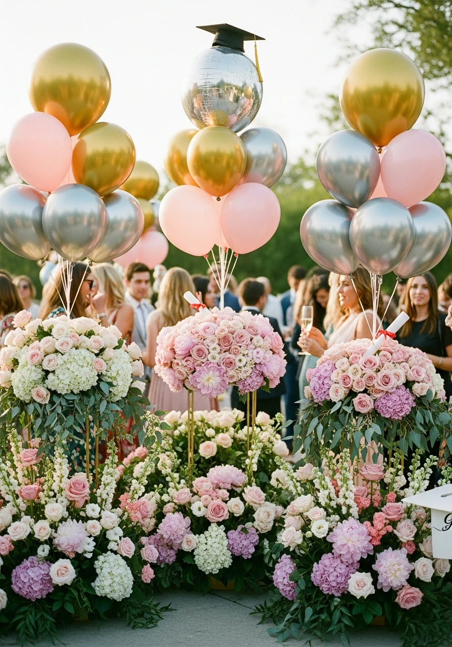 Balloons with Blooms - Floral Graduation Party Ideas: Celebrate with Blooms!