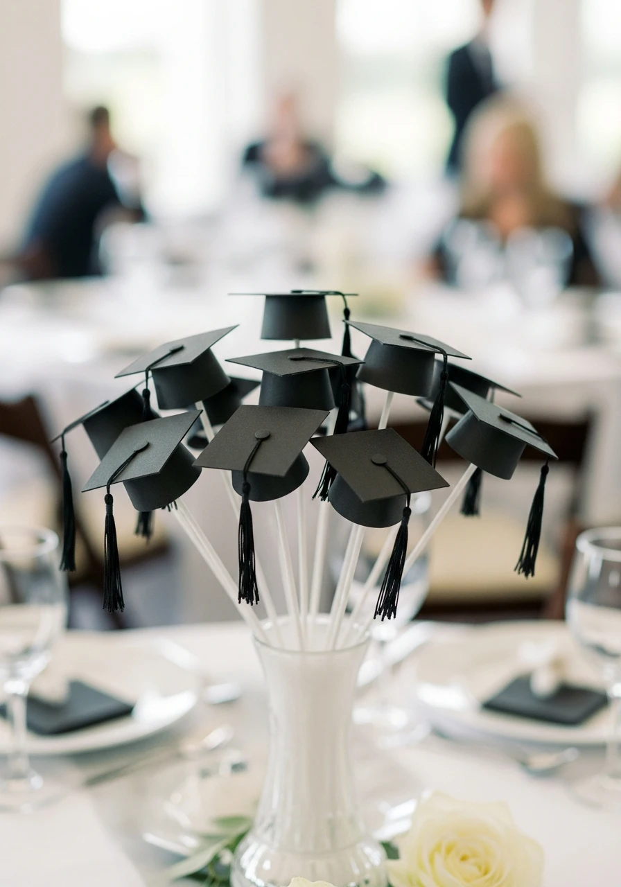 Crafty Mini Grad Caps - Amazing Graduation Centerpiece Ideas