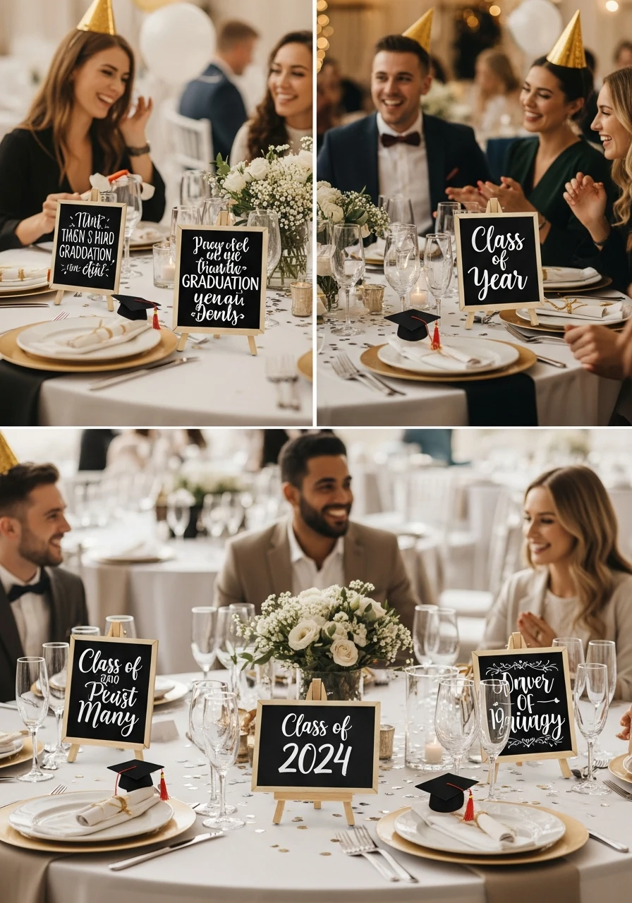 Customizable Chalkboard Greetings - Amazing Graduation Centerpiece Ideas