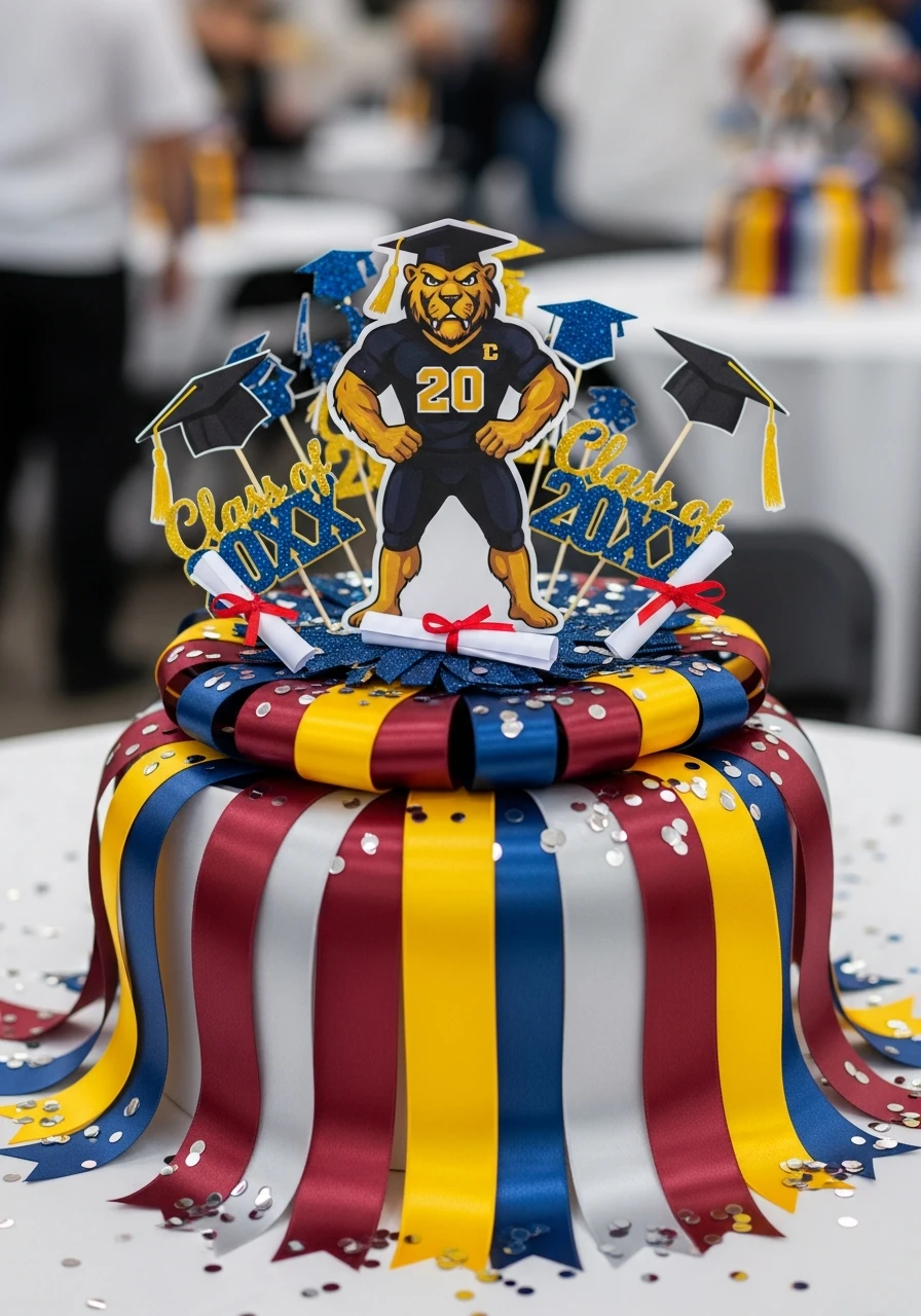 Spirit-Filled Mascot Display - Amazing Graduation Centerpiece Ideas
