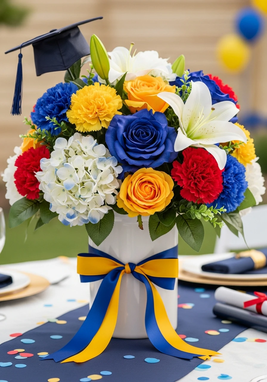 Show School Colors Proudly - Amazing Graduation Centerpiece Ideas